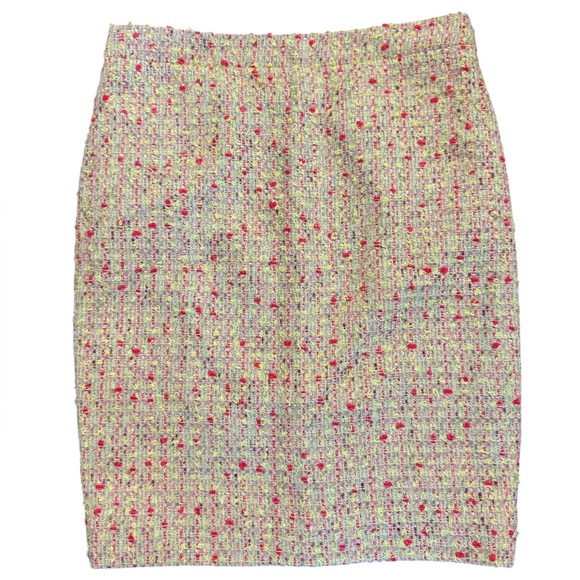 J.Crew No. 2 Pencil Skirt in Neon Yellow and Pink Tweed - Picture 4 of 7